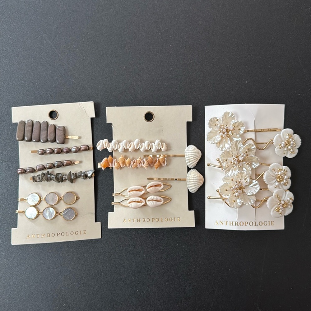 Brand new ANTHROPOLOGY Set of elegant Anthropologie hair clips